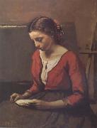 Jean Baptiste Camille  Corot La liseuse (mk11) oil painting